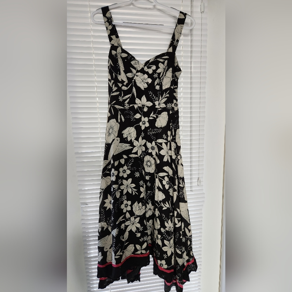 Anthropologie Maeve Vivienne Maxi Dress, Black and White, Size US 6